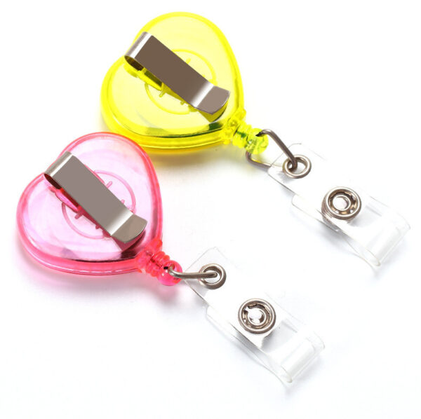 Wholesale Heart-shaped doctor and nurse pull tab, work ID badge, meal card strap, back clip, retractable plastic pull tab.
