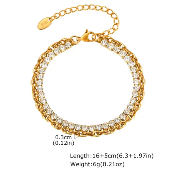 Wholesale PVD Coated Real Gold Plated 18K Gold Solid Color 201 Stainless Steel Elegant Shiny Waterproof Non Tarnish 201 Stainless Steel Lobster Trigger Clasp Closure Chain Bracelet