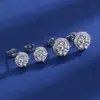 Wholesale 1 Pair Copper Imitation Moissanite Moissanite Earrings Round Ear Studs