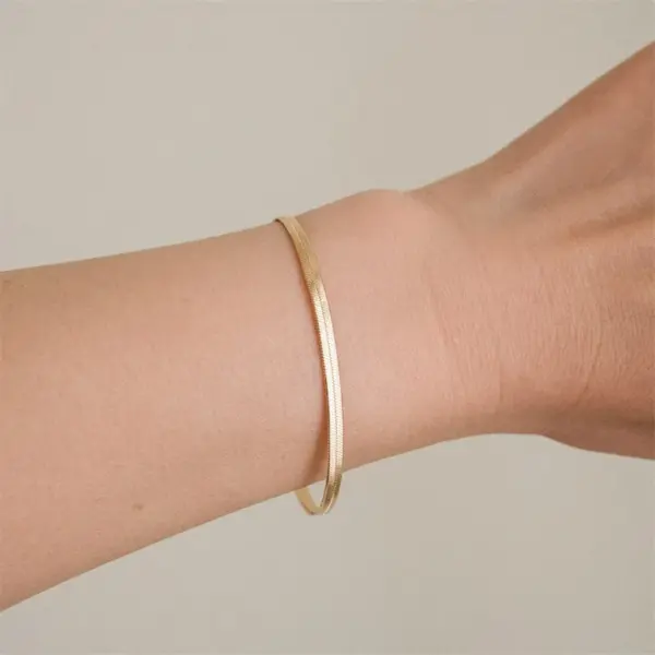 PVD Coated 14K Gold Real Gold Plated U Shape Stainless Steel Fashion Waterproof Non Tarnish 304 Stainless Steel Bracelets