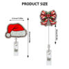 Wholesale Christmas Acrylic Glitter Gingerbread Man Santa Claus Retractable Easy-Pull Nurse Badge Reel Easy-Pull Buckle