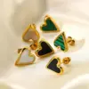 PVD Coated Real Gold Plated Heart 304 Stainless Steel Fashion Waterproof Non Tarnish 316 Stainless Steel Ear Studs