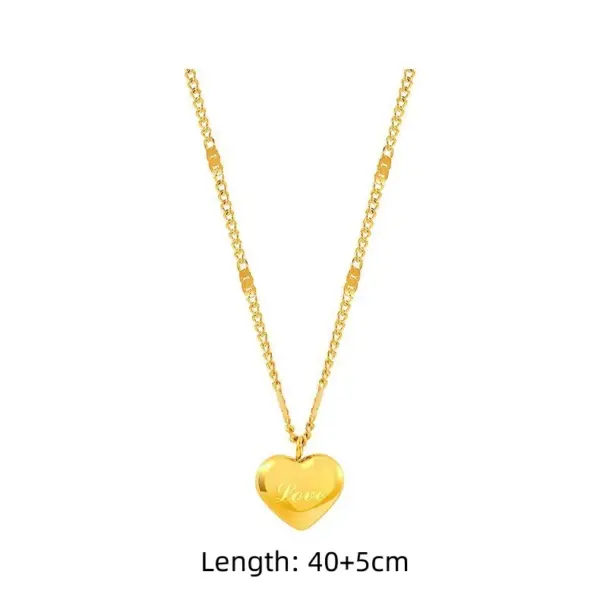 Simple Style Heart Shape Titanium Steel Pendant Necklace 1 Piece