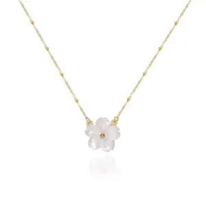 Yxp302 Flower Shell Necklace / Gold