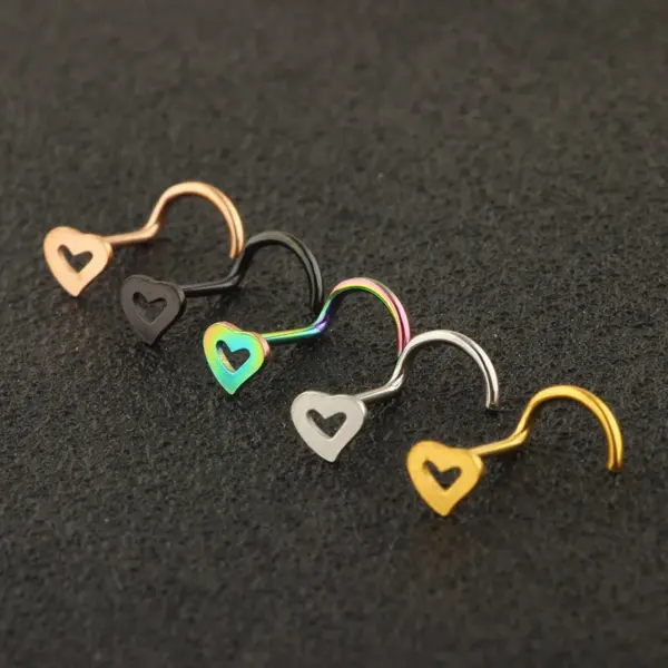 1 Piece Nose Rings & Studs Fashion Heart Shape Metal
