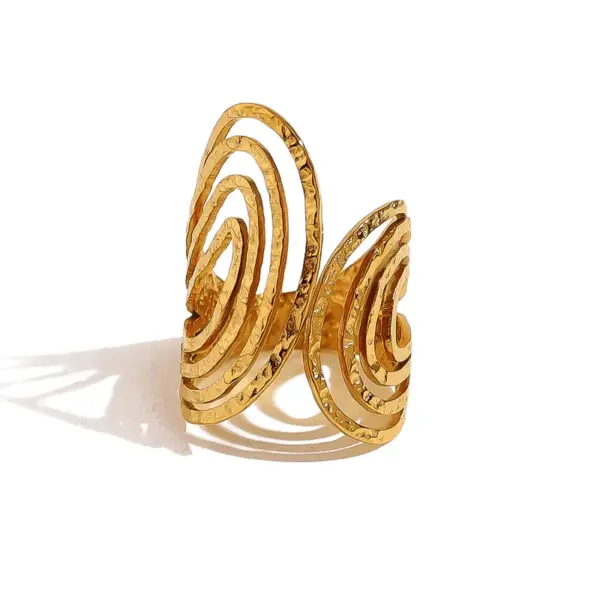 Wholesale PVD Coated 18K Gold Real Gold Plated Geometric 304 Stainless Steel French Style Commute IG Style Waterproof Non Tarnish Open Rings