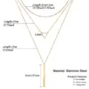 Wholesale Streetwear Geometric Stainless Steel Layered Necklaces