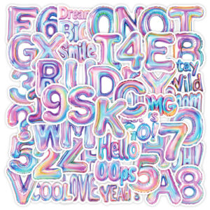 Wholesale New 50 non-repeating balloons English alphanumeric cartoon graffiti stickers guitar skateboard luggage decoration