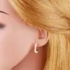 Wholesale Fashion Pearl C-shaped Copper Inlaid Zircon Earrings Wholesale