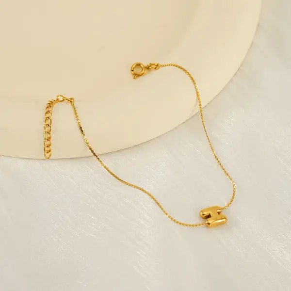 Ion Plating (IP) 18K Gold Plated Letter 304 Stainless Steel Casual Simple Style Waterproof Non Tarnish 304 Stainless Steel Bracelets
