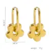 PVD Coated 18K Gold Plated Flower 304 Stainless Steel Sweet Simple Style Waterproof Non Tarnish Drop Earrings