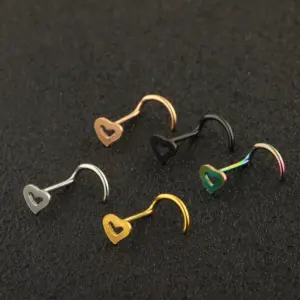 1 Piece Nose Rings & Studs Fashion Heart Shape Metal
