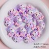 Wholesale High-quality uv color-plated cartoon resin Sanrio straight hole beaded diy mobile phone chain keychain material jewelry accessories