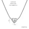 Wholesale Stainless Steel Simple Style Polishing Letter Heart Shape Pendant Necklace