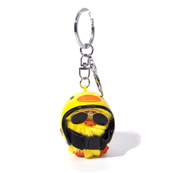 Wholesale Autumn plush little yellow duck car keychain ornaments creative Plush Doll Doll male and female schoolbag pendant gift