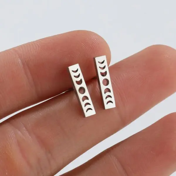 Wholesale PVD Coated 18K Gold Real Gold Plated Sun Moon 304 Stainless Steel Fashion Waterproof Non Tarnish Ear Studs
