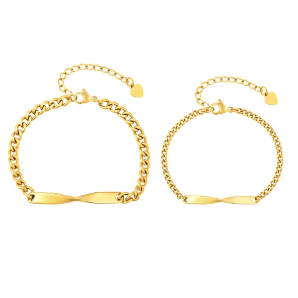 Wholesale Universal Fashion Simple Stainless Steel Mobius Bracelet Couple Style Women's Version Lobster Clasp Casual Minimalist Design