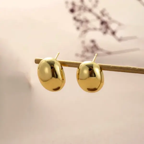 Wholesale 1 Pair French Style Simple Style Classic Style Semicircle Double Ring Copper Ear Studs