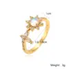 Wholesale Simple Style Flower Copper 18k Gold Plated Zircon Open Rings In Bulk