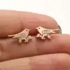 Wholesale PVD Coated 18K Gold Real Gold Plated Animal 304 Stainless Steel Casual Cute Waterproof Non Tarnish Ear Studs