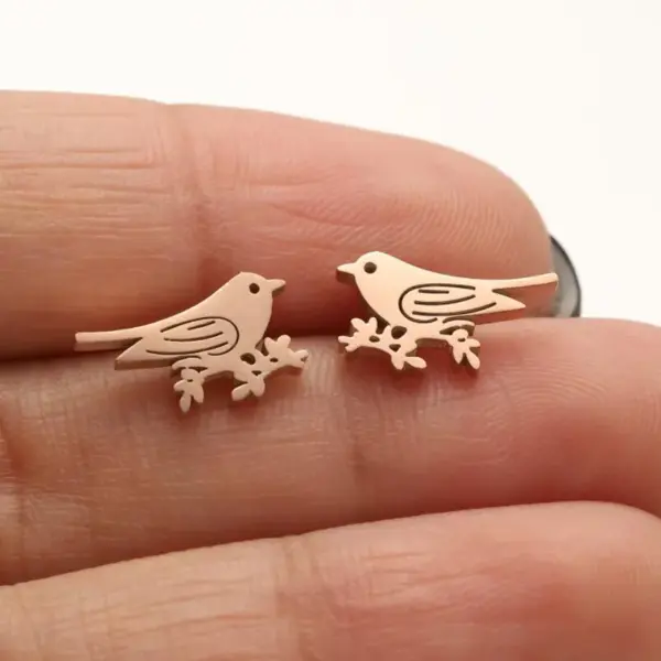 Wholesale PVD Coated 18K Gold Real Gold Plated Animal 304 Stainless Steel Casual Cute Waterproof Non Tarnish Ear Studs