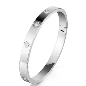 33-D-4 Steel Color Diamond Bracelet