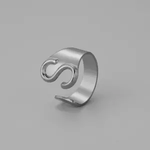 Silver S Open Ring J382-45 / Adjustable Opening
