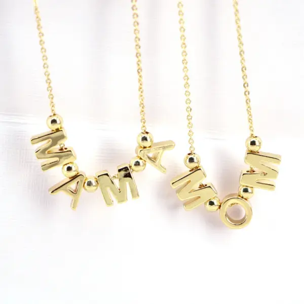 Wholesale Fashion Mama Letter Necklace Mother's Day Gift Fashion Copper Jewelry