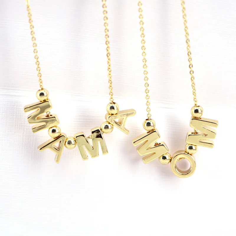 Wholesale Fashion Mama Letter Necklace Mother's Day Gift Fashion Copper Jewelry