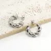 Wholesale Fashion Twist Titanium Steel Plating Ear Studs 1 Pair