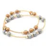 Geometric Beaded Steel Fashion Bangle