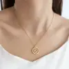 Wholesale PVD Coated 18K Gold Plated Solid Color Spiral 304 Stainless Steel Casual Cute Classic Style Waterproof Non Tarnish Pendant Necklace