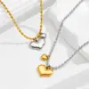 Wholesale Sold Jewelry Sweet Cool Exaggerated Heart-Shaped Choker Necklace Love Chain Stainless Steel Metal Necklace Video