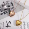 Fashion Heart Shape Stainless Steel Plating Pendant Necklace 1 Piece