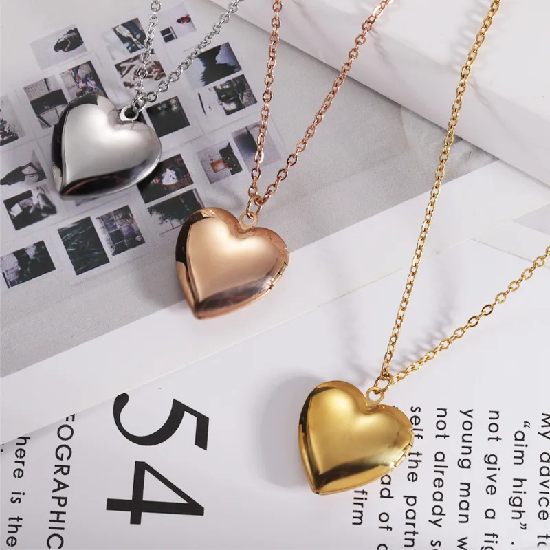 Wholesale Fashion Heart Shape Stainless Steel Plating Pendant Necklace 1 Piece