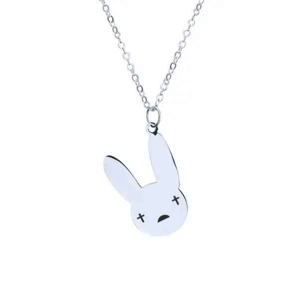 Wholesale Women's Fashion Rabbit Letter Stainless Steel Necklace Plating Titanium Steel Necklaces