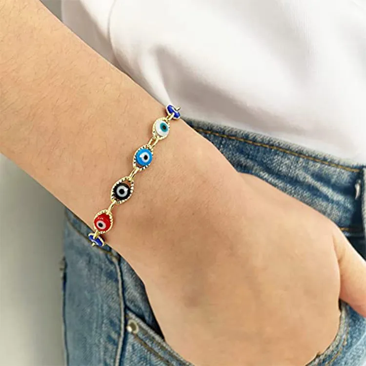 Wholesale Retro Devil's Eye Copper Bracelets In Bulk