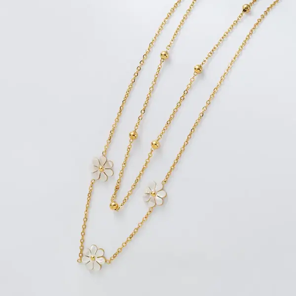 Wholesale 18K Gold Plated Real Gold Plated Butterfly Daisy Titanium Steel Hip-Hop Vintage Style Waterproof Non Tarnish Titanium Steel