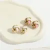 Wholesale 1 Pair Elegant Round Copper 14K Gold Plated Ear Studs