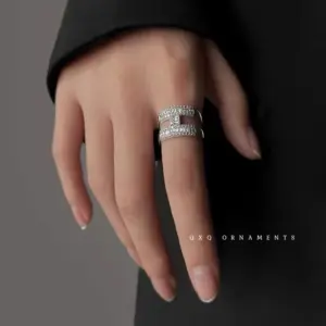 Z0038 H Letter Ring-Silver / Adjustable Opening