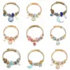 Wholesale Cartoon Style Geometric Stainless Steel Patchwork Artificial Gemstones Bangle 1 Piece