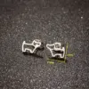 oly-a64b48714b79523d84c1c334ed8db2fa Wholesale PVD Coated 18K Gold Real Gold Plated Dog 304 Stainless Steel Simple Style Waterproof Non Tarnish Ear Studs