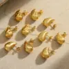 Ion Plating (IP) Real Gold Plated 18K Gold Irregular Geometric 304 Stainless Steel Cute Simple Style Classic Style Waterproof Non Tarnish Ear Studs