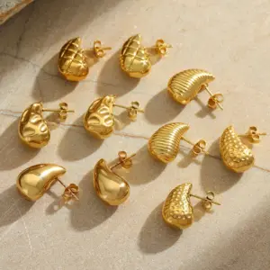 Ion Plating (IP) Real Gold Plated 18K Gold Irregular Geometric 304 Stainless Steel Cute Simple Style Classic Style Waterproof Non Tarnish Ear Studs