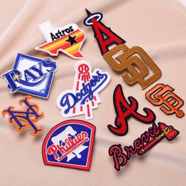Wholesale In stock baseball team badge embroidery team logo cloth stickers clothes bag decoration decals repair hole patch stickers