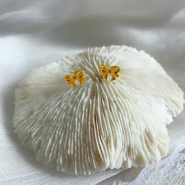 Wholesale 1 Pair Simple Style Bow Knot Plating Titanium Steel Gold Plated Ear Studs