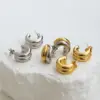 Ion Plating (IP) 18K Gold Plated C Shape 304 Stainless Steel Modern Style Classic Style Waterproof Non Tarnish Hoop Earrings