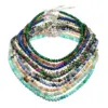 Wholesale Casual Geometric 304 Stainless Steel Artificial Gemstones Natural Stone Vacuum Plating Beaded Chain Necklace In Bulk