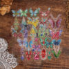 Wholesale 50 Sheets of Transparent Ins Butterfly Jewelry Stickers Waterproof Transparent Pet Handbook Material Decoration Guitar Cross-Border