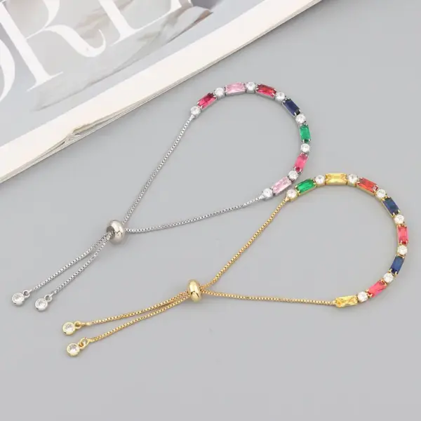 Wholesale Copper Inlay Round Zircon Copper Bracelets